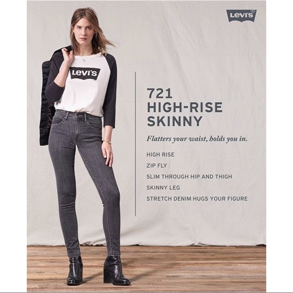 Levi's 721 High Rise Skinny Gray - Picture 2 of 2